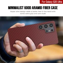 Punkcase Galaxy S25 Ultra Carbon Fiber Case [AramidShield Series] Ultra Slim & Light Kevlar [Red] -Phone Vibe Shop 4 Carbon S25 Ultra d0ff66c1 5fa5 4661 97b4 76707fb23591