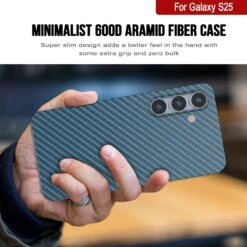 Punkcase Galaxy S25 Carbon Fiber Case [AramidShield Series] Ultra Slim & Light Kevlar [Blue] -Phone Vibe Shop 4 Carbon S25 52f79f80 cc16 4b77 b51e af106928a6ee