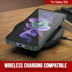 Galaxy S24 Case, Punkcase CarbonShield, Heavy Duty & Ultra Thin Cover [shockproof][non Slip] [Dark Green] -Phone Vibe Shop 4 Carbonshield S24