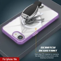 Punkcase IPhone 16e Magnetic Wireless Charging Case [ClearMag Series][Purple] -Phone Vibe Shop 4 ClearMag Iphone 16e