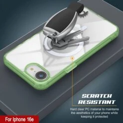 Punkcase IPhone 16e Magnetic Wireless Charging Case [ClearMag Series][Green] -Phone Vibe Shop 4 ClearMag Iphone 16e 7479d14d cd5d 4e79 b1ca e6fbb5ca3e98