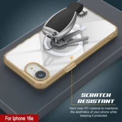 Punkcase IPhone 16e Magnetic Wireless Charging Case [ClearMag Series][Gold] -Phone Vibe Shop 4 ClearMag Iphone 16e bad593cb 215a 455b bdb8 1f8fbd7b46ba