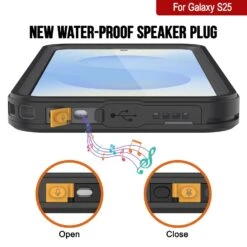 Galaxy S25 Water/ Shockproof [Extreme Series] With Screen Protector Case [Black] -Phone Vibe Shop 4 Extreme S25