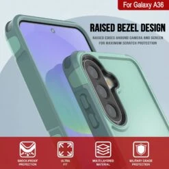 PunkCase Galaxy A36 Case, [Spartan 2.0 Series] Clear Rugged Heavy Duty Cover [Teal] -Phone Vibe Shop 4 Spartan 2 A36 76ca50c4 b6a4 4699 9ed9 72bd014d7fff