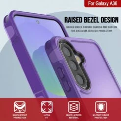 PunkCase Galaxy A36 Case, [Spartan 2.0 Series] Clear Rugged Heavy Duty Cover [Purple] -Phone Vibe Shop 4 Spartan 2 A36 b8cedd5c 2d78 4566 9ffa eaba88612a0c