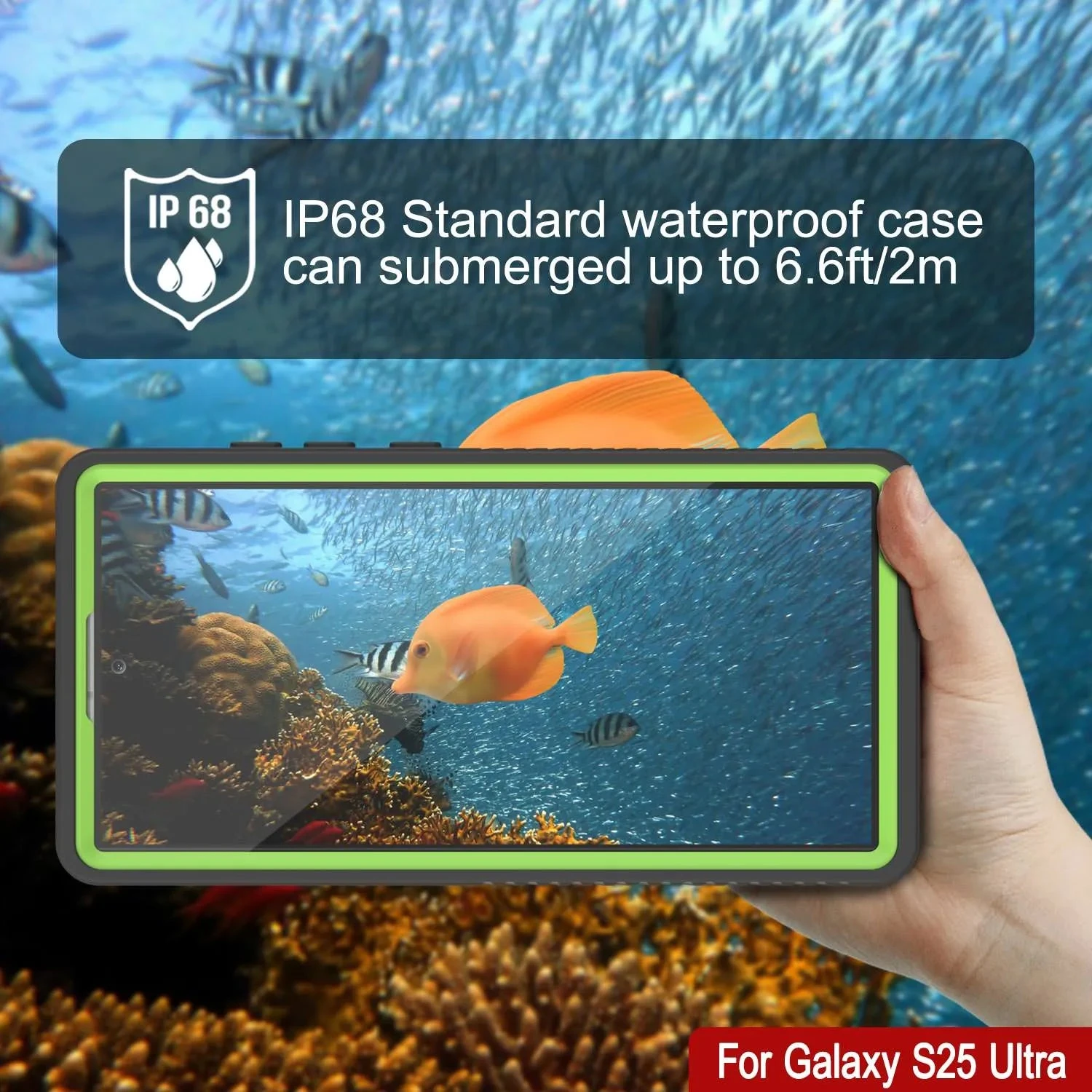 Galaxy S25 Ultra Waterproof Case PunkCase StudStar Light Green Thin 6.6ft Underwater IP68 ShockProof 6 Galaxy S25 Ultra Waterproof Case PunkCase StudStar Light Green Thin 6.6ft Underwater IP68 ShockProof - Image 4