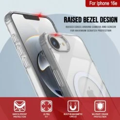 Punkcase IPhone 16e Magnetic Wireless Charging Case [ClearMag Series][Clear] -Phone Vibe Shop 5 ClearMag Iphone 16e bb13ffaf 08b7 4873 89cf bc4123b97f3e
