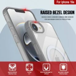Punkcase IPhone 16e Magnetic Wireless Charging Case [ClearMag Series][Silver] -Phone Vibe Shop 5 ClearMag Iphone 16e fc49653b 2180 491d 90eb a09e2ca8ca86
