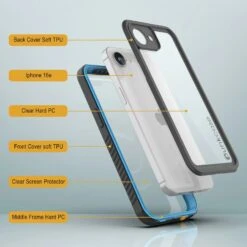 IPhone 16e Waterproof Case, Punkcase [Extreme Series] Armor Cover W/ Built In Screen Protector [Light Blue] -Phone Vibe Shop 5 Extreme Iphone 16e 124bfb9c ed0c 4c02 be67 9eafb0356245