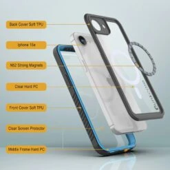 IPhone 16e Waterproof Case, Punkcase [Extreme Mag Series] Armor Cover W/ Built In Screen Protector [Blue] -Phone Vibe Shop 5 Extreme Iphone 16e 48e2f53a 2bc5 42b2 b319 2df4af34aaa9