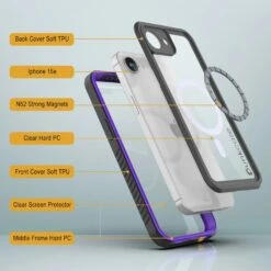 IPhone 16eWaterproof Case, Punkcase [Extreme Mag Series] Armor Cover W/ Built In Screen Protector [Purple] -Phone Vibe Shop 5 Extreme Iphone 16e bdcc9407 4ab7 46a4 93d4 0ed26b5e7c35