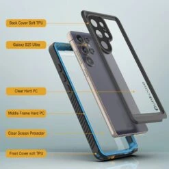 Galaxy S25 Ultra Water/ Shockproof [Extreme Series] With Screen Protector Case [Light Blue] -Phone Vibe Shop 5 Extreme S25 Ultra ff5b6a36 684a 4fd1 8db1 198295f1603f