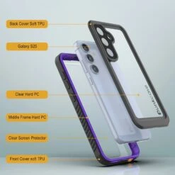 Galaxy S25 Water/ Shockproof [Extreme Series] With Screen Protector Case [Purple] -Phone Vibe Shop 5 Extreme S25 2e6e4157 9340 4f42 bcce bc5bbb997a2b