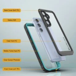 Galaxy S25 Water/ Shockproof [Extreme Series] With Screen Protector Case [Teal] -Phone Vibe Shop 5 Extreme S25 531f3ae9 ecbb 4195 9197 de8af5d07bd6