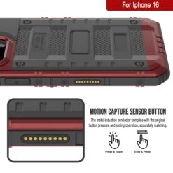 IPhone 16 Metal Extreme 3.0 Series Aluminum Waterproof Case IP68 W/Buillt In Screen Protector & Kickstand [Red] -Phone Vibe Shop 5 Metal Extreme Iphone 16 d26f403f fd30 45d6 ba43 2e959941dafa