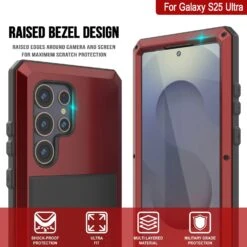 Galaxy S25 Ultra Metal Case, Heavy Duty Military Grade Armor Cover [shock Proof] Full Body Hard [Red] -Phone Vibe Shop 5 Metallic S25 Ultra c99b0341 4793 40cd 912a 5f6889141b4e