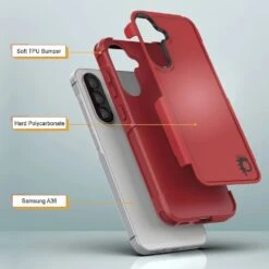 PunkCase Galaxy A36 Case, [Spartan 2.0 Series] Clear Rugged Heavy Duty Cover [Red] -Phone Vibe Shop 5 Spartan 2 A36 92b5bb96 0fa2 473b 9a98 2d0dc9cb062d