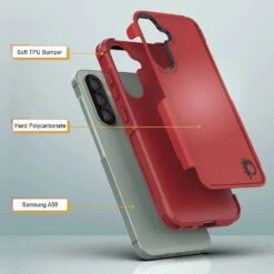 PunkCase Galaxy A56 Case, [Spartan 2.0 Series] Clear Rugged Heavy Duty Cover [Red] -Phone Vibe Shop 5 Spartan 2 A56 df1caae9 a09f 4269 a763 ce49a49788d6