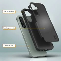 PunkCase Galaxy A56 Case, [Spartan 2.0 Series] Clear Rugged Heavy Duty Cover [Black] -Phone Vibe Shop 5 Spartan 2 A56 f1dc2e35 3cf6 46ee bbb5 b7307380e367
