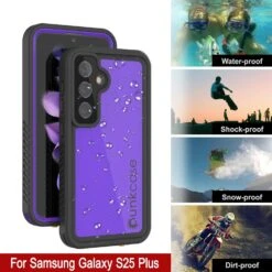 Galaxy S25+ Plus Waterproof Case PunkCase StudStar Purple Thin 6.7ft Underwater IP68 Shock/Snow Proof -Phone Vibe Shop 5 Studstar S25 Plus
