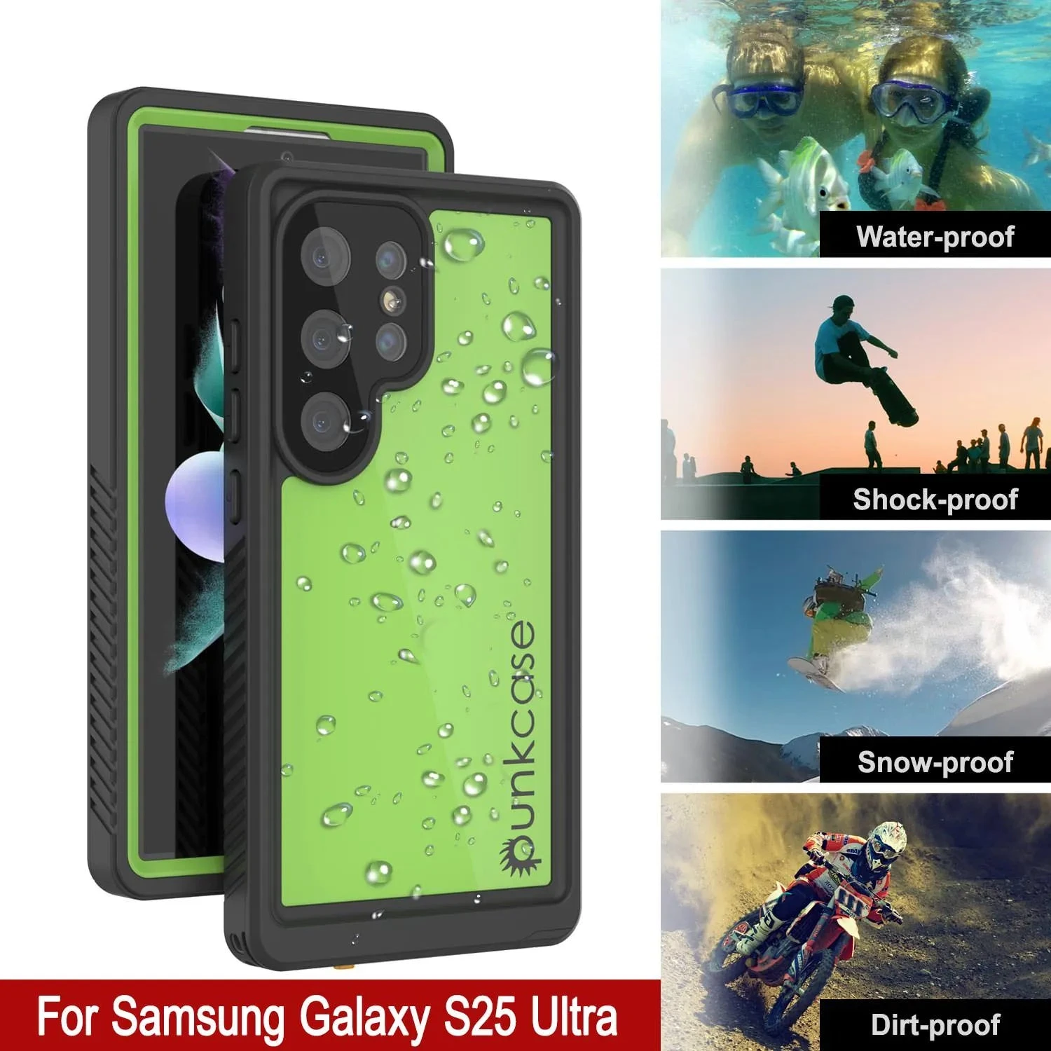 Galaxy S25 Ultra Waterproof Case PunkCase StudStar Light Green Thin 6.6ft Underwater IP68 ShockProof 7 Galaxy S25 Ultra Waterproof Case PunkCase StudStar Light Green Thin 6.6ft Underwater IP68 ShockProof - Image 5