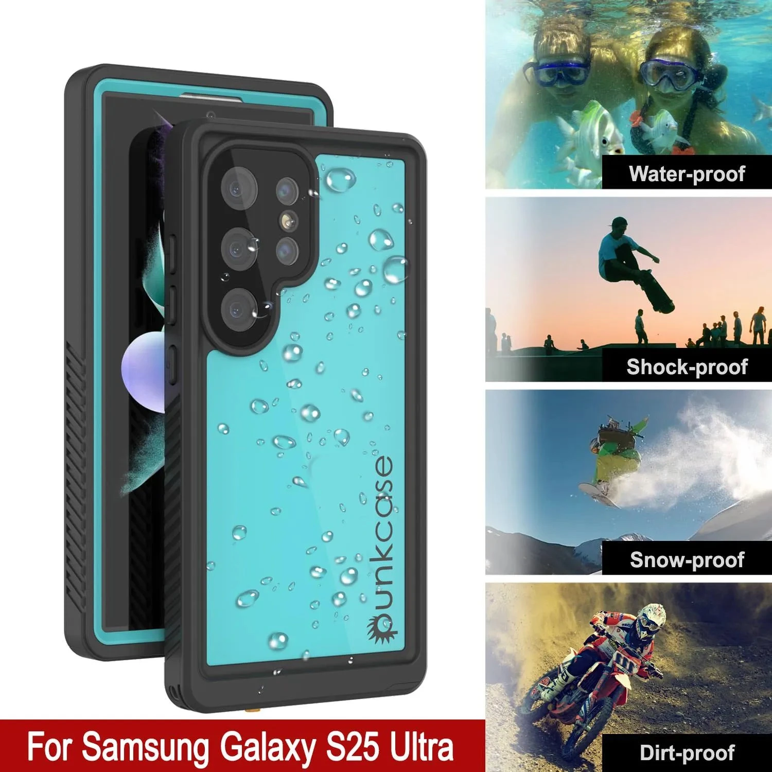 Galaxy S25 Ultra Waterproof Case PunkCase StudStar Teal Thin 6.6ft Underwater IP68 Shock/Snow Proof 7 Galaxy S25 Ultra Waterproof Case PunkCase StudStar Teal Thin 6.6ft Underwater IP68 Shock/Snow Proof - Image 5