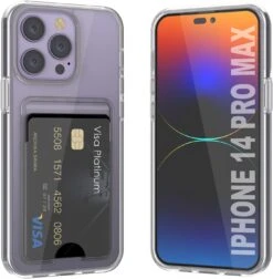 IPhone 14 Pro Max Card Holder Case [Crystal CardSlot Series] [Slim Fit]
