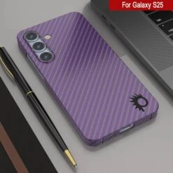 Punkcase Galaxy S25 Plus Carbon Fiber Case [AramidShield Series] Ultra Slim & Light Kevlar [Purple] -Phone Vibe Shop 6 Carbon S25