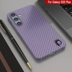 Punkcase Galaxy S25 Plus Carbon Fiber Case [AramidShield Series] Ultra Slim & Light Kevlar [Lilac] -Phone Vibe Shop 6 Carbon S25 Plus