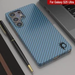 Punkcase Galaxy S25 Ultra Carbon Fiber Case [AramidShield Series] Ultra Slim & Light Kevlar [Blue] -Phone Vibe Shop 6 Carbon S25 Ultra 3bad461c cc16 4d4d ad0b 289318323046