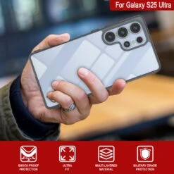 Galaxy S25 Ultra Case [Clear Acrylic Series] [Non-Slip] For Galaxy S25 Ultra [Black] -Phone Vibe Shop 6 ClearMag S25 Ultra