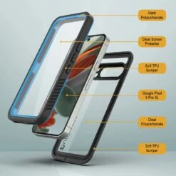 Google Pixel 9 Pro XL Waterproof Case, Punkcase [Extreme Series] Armor Cover W/ Built In Screen Protector [Light Blue] -Phone Vibe Shop 6 Extreme Google Pixel 9 Pro XL 244596db 70af 4c8d 93e7 eb7a1e9dfc22