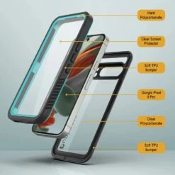 Google Pixel 9 Pro Waterproof Case, Punkcase [Extreme Series] Armor Cover W/ Built In Screen Protector [Teal] -Phone Vibe Shop 6 Extreme Google Pixel 9 Pro 4124081c 6f55 4c95 8ac0 d0514fd1f9bd