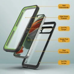 Google Pixel 9 Pro Waterproof Case, Punkcase [Extreme Series] Armor Cover W/ Built In Screen Protector [Light Green] -Phone Vibe Shop 6 Extreme Google Pixel 9 Pro 50c3a82f 2ab5 4022 b8c3 8c27cbe5a0e8