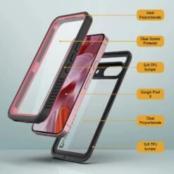 Google Pixel 9Waterproof Case, Punkcase [Extreme Series] Armor Cover W/ Built In Screen Protector [Pink] -Phone Vibe Shop 6 Extreme Google Pixel 9 6a7f17f4 c771 4935 99fa 2c85510902fc