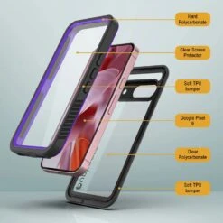 Google Pixel 9Waterproof Case, Punkcase [Extreme Series] Armor Cover W/ Built In Screen Protector [Purple] -Phone Vibe Shop 6 Extreme Google Pixel 9 6c0ad25a af12 44f3 8bbe aeee63336f99