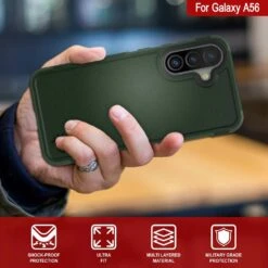 PunkCase Galaxy A56 Case, [Spartan 2.0 Series] Clear Rugged Heavy Duty Cover [Dark Green] -Phone Vibe Shop 6 Spartan 2 A56 6e9806e5 037c 48b1 bbec 16166ef3087f