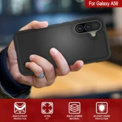 PunkCase Galaxy A56 Case, [Spartan 2.0 Series] Clear Rugged Heavy Duty Cover [Black] -Phone Vibe Shop 6 Spartan 2 A56 be55bf56 200e 4405 a51c 667e030786dc