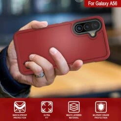 PunkCase Galaxy A56 Case, [Spartan 2.0 Series] Clear Rugged Heavy Duty Cover [Red] -Phone Vibe Shop 6 Spartan 2 A56 cc9dbf74 2856 4c22 a92f aa2f8f2d3f93