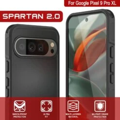 PunkCase Google Pixel 9 Pro XL Case, [Spartan 2.0 Series] Clear Rugged Heavy Duty Cover W/Built In Screen Protector [Black] -Phone Vibe Shop 6 Spartan 2 Pixel 9 Pro XL 2553993c d9b9 45ee b62a ec32325070bf
