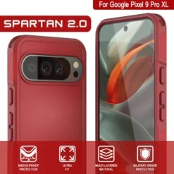 PunkCase Google Pixel 9 Pro XL Case, [Spartan 2.0 Series] Clear Rugged Heavy Duty Cover W/Built In Screen Protector [Red] -Phone Vibe Shop 6 Spartan 2 Pixel 9 Pro XL 8aff9397 e130 4148 a872 8f9228aef1b6
