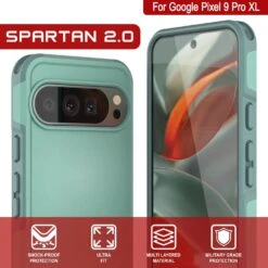 PunkCase Google Pixel 9 Pro XL Case, [Spartan 2.0 Series] Clear Rugged Heavy Duty Cover W/Built In Screen Protector [Teal] -Phone Vibe Shop 6 Spartan 2 Pixel 9 Pro XL f77d64ed a246 4f5b 8a8b 9a826281de7f