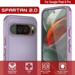 PunkCase Google Pixel 9 Pro Case, [Spartan 2.0 Series] Clear Rugged Heavy Duty Cover W/Built In Screen Protector [Lilac] -Phone Vibe Shop 6 Spartan 2 Pixel 9 Pro 19cc57f4 2063 4940 ae06 c698e00919b4