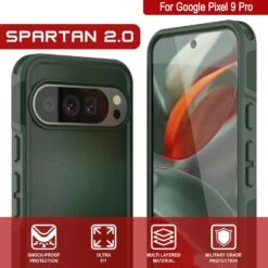 PunkCase Google Pixel 9 Pro Case, [Spartan 2.0 Series] Clear Rugged Heavy Duty Cover W/Built In Screen Protector [Dark Green] -Phone Vibe Shop 6 Spartan 2 Pixel 9 Pro ad96b23c a045 4a24 8126 f272237470b3