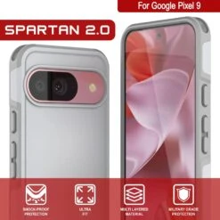 PunkCase Google Pixel 9 Case, [Spartan 2.0 Series] Clear Rugged Heavy Duty Cover W/Built In Screen Protector [White] -Phone Vibe Shop 6 Spartan 2 Pixel 9 5564a4ab a262 40df ad6e bb586a30304c