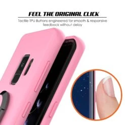 Galaxy S9 Case, Punkcase Magnetix Protective TPU Cover W/ Kickstand, Ring Grip Holder & Metal Plate For Magnetic Car Phone Mount PLUS PunkShield Screen Protector For Samsung S9 Edge [Pink] -Phone Vibe Shop 711DOuw4APL. SL1500