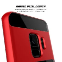Galaxy S9 Case, PUNKcase [LUCID 3.0 Series] [Slim Fit] [Clear Back] Armor Cover W/ Integrated Kickstand, Anti-Shock System & PUNKSHIELD Screen Protector For Samsung Galaxy S9 [Red] -Phone Vibe Shop 712UUS1a kL. SL1500