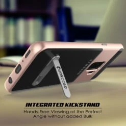 Galaxy S9+ Plus Case, PUNKcase [LUCID 3.0 Series] [Slim Fit] [Clear Back] Armor Cover W/ Integrated Kickstand, Anti-Shock System & PUNKSHIELD Screen Protector For Samsung Galaxy S9+ Plus [Rose Gold] -Phone Vibe Shop 712uxUfFloL. SL1500