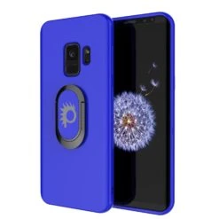 Galaxy S9 Case, Punkcase Magnetix Protective TPU Cover W/ Kickstand, Ring Grip Holder & Metal Plate For Magnetic Car Phone Mount PLUS PunkShield Screen Protector For Samsung S9 Edge [Blue]