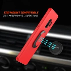 Galaxy S9 Case, Punkcase Magnetix Protective TPU Cover W/ Kickstand, Ring Grip Holder & Metal Plate For Magnetic Car Phone Mount PLUS PunkShield Screen Protector For Samsung S9 Edge [Red] -Phone Vibe Shop 7153GI0KjyL. SL1500